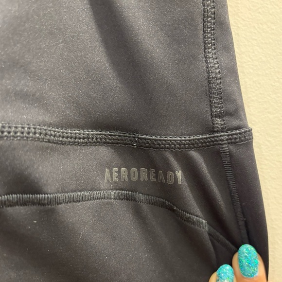 Adidas Black Leggings with KU Jayhawks logo - Picture 3 of 3